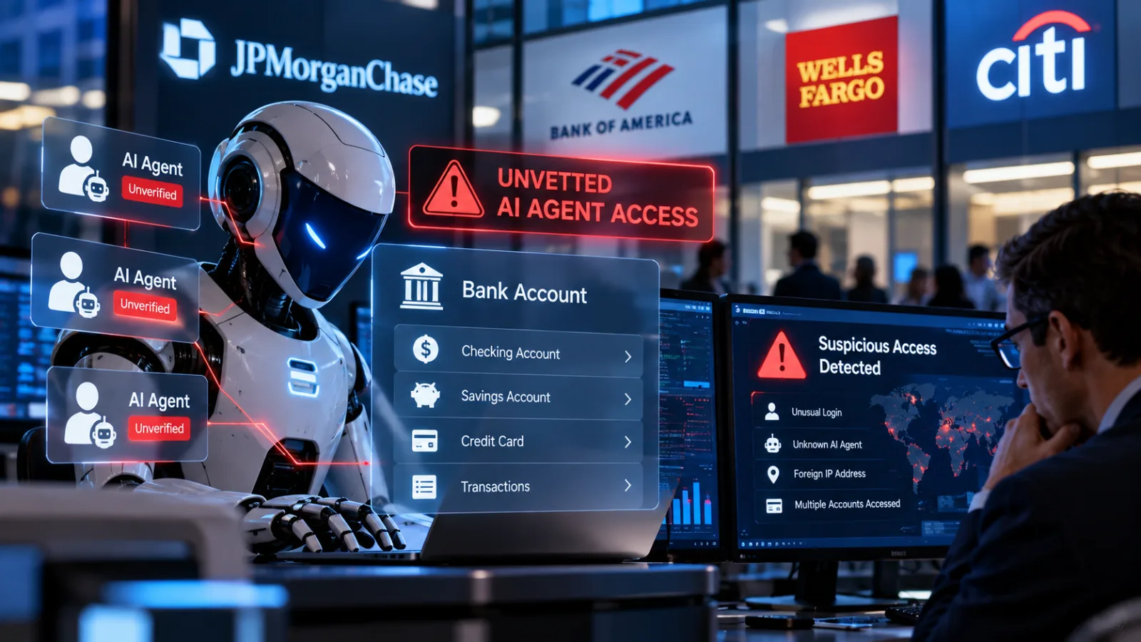 US Banks Restrict AI Agents After Reports of Access to Customer Accounts