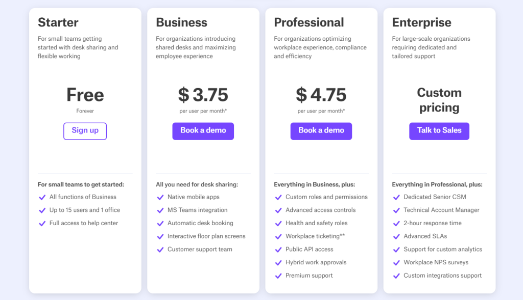 Pricing and Plans - Deskbird