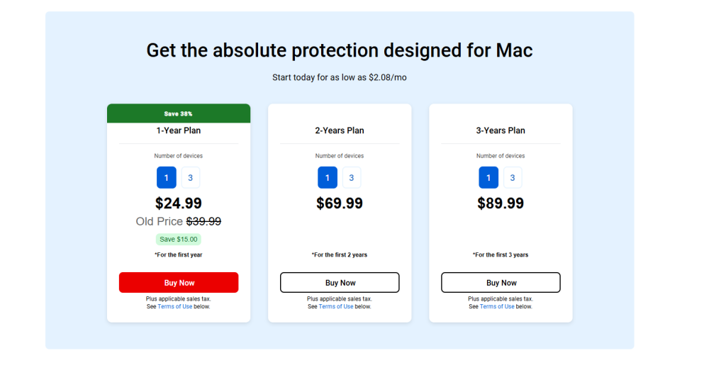Pricing and Plans for Bitdefender Mac Review